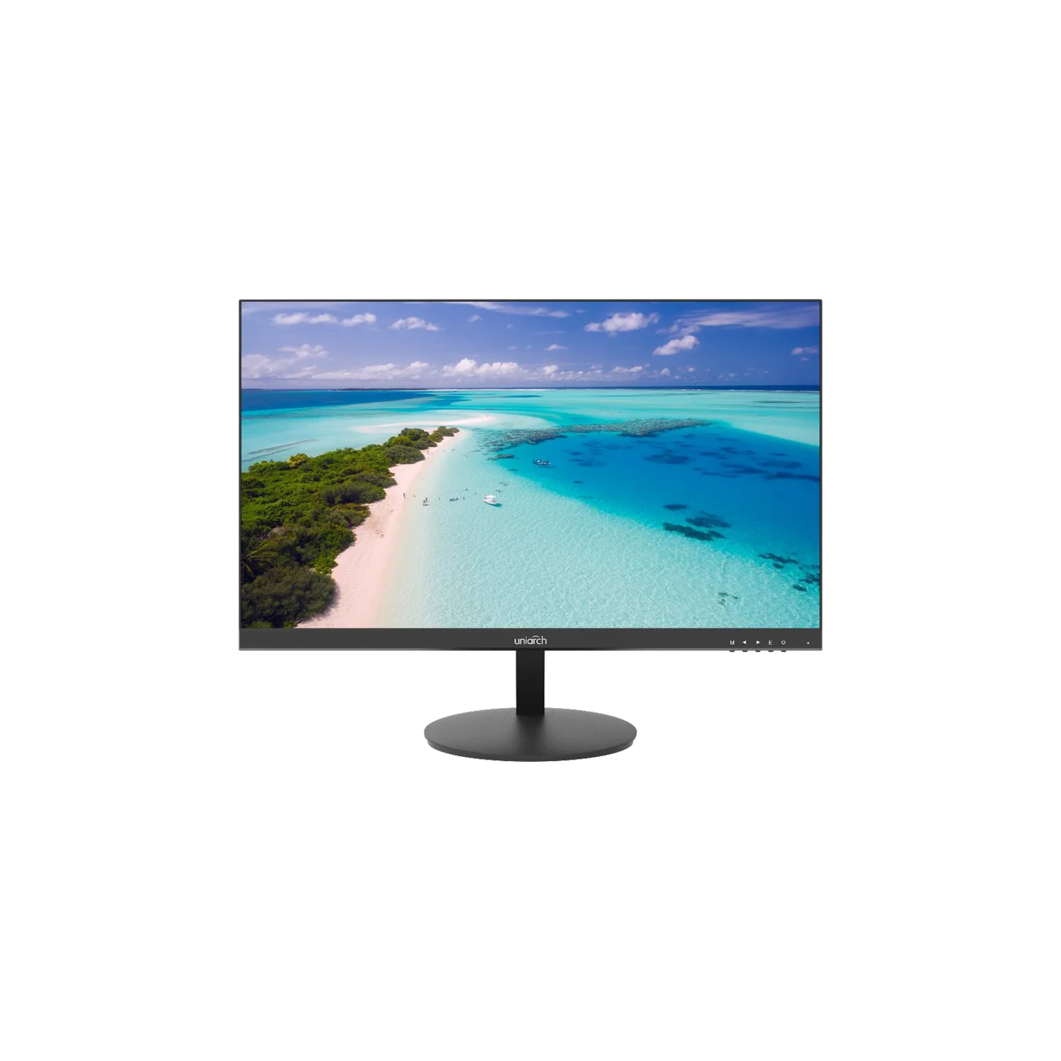 Uniarch 22 inch surveillance monitor front view showing desktop display